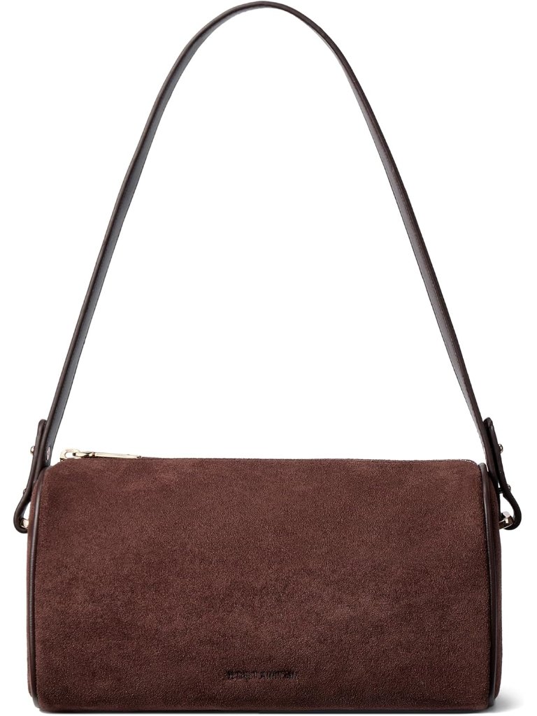 Shoulder Bag For Women Suede Leather Handbags Crossbody Purse Vintage Barrel Bag